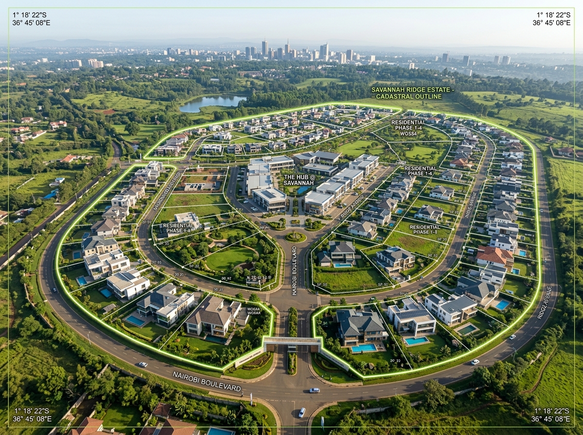 High-resolution aerial drone cadastral survey of a master-planned Kenyan residential estate